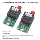 1 CVBS Analog Video with 1 TTL UART SBUS over Fiber Optic Converter TX 1310nm/RX 1550nm , FC Singlemode Single Fiber up 20Km, TTL 420Kb/s